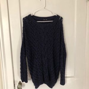 Navy and Black Cable Knit Sweater